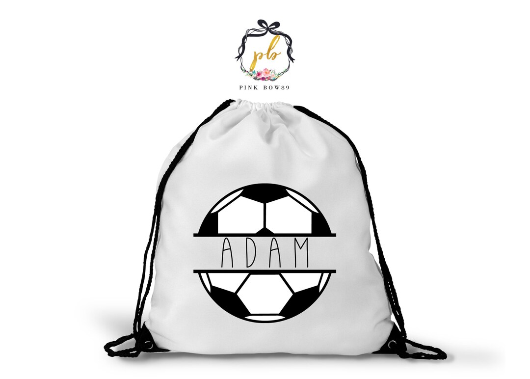 Personalized Drawstring Bag, Soccer Ball Gym Bag, Football Backpack