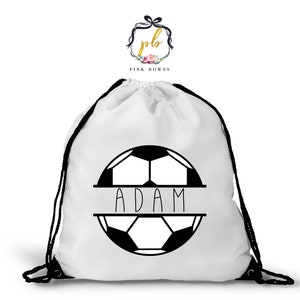 Personalized drawstring bag, Soccer Ball Gym Bag, footBall BackPack, Soccer lover gift, Personalised Gym Bag for Kids, swim bag, school bag