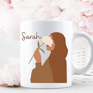 Personalized hijabi mug, hijab girl mug, Muslim Girl gift, Abstract Women mug, Islamic gifts, Ramadan gifts, personalized mug , Eid Gift