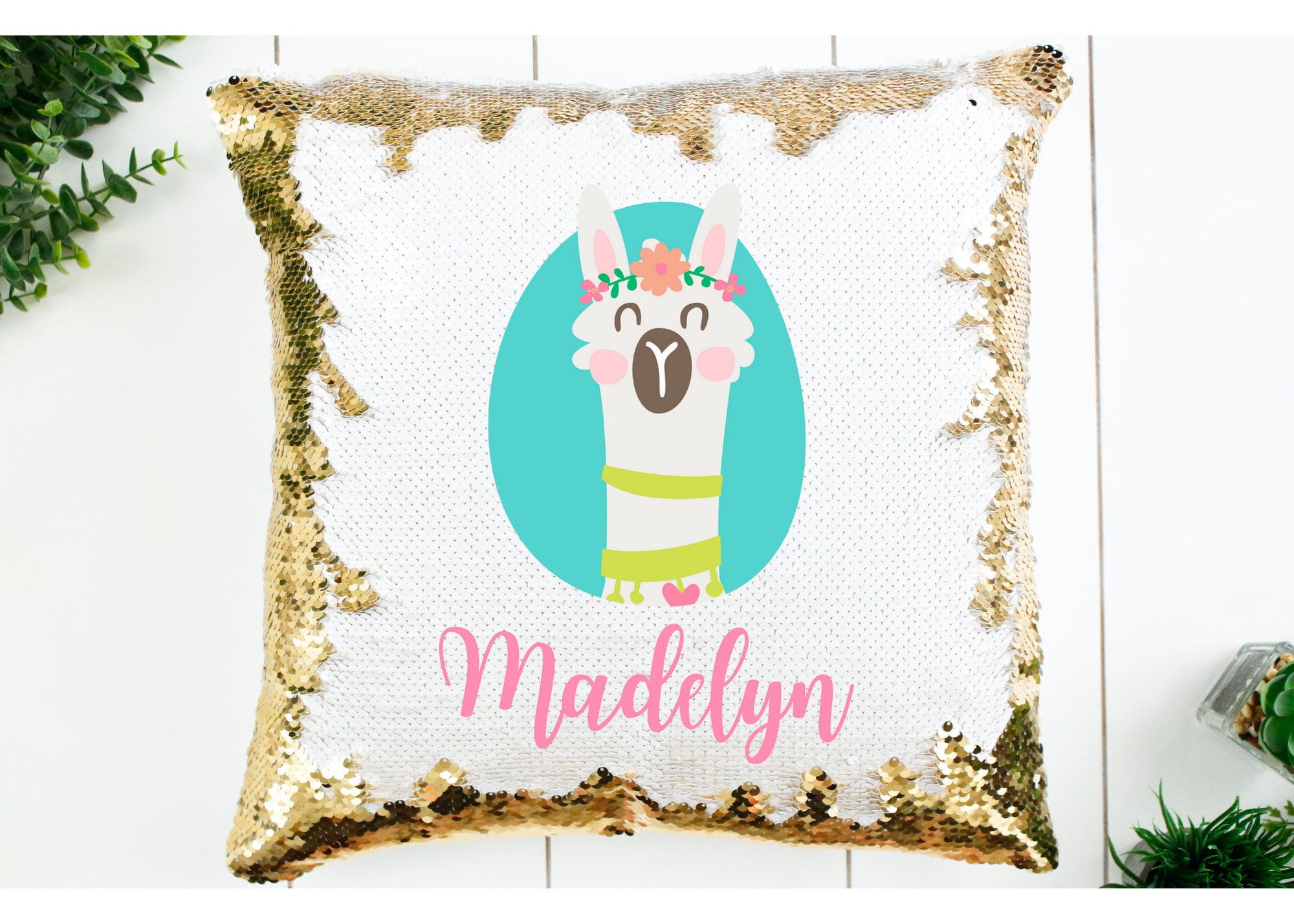 Llama sequin pillow 2025