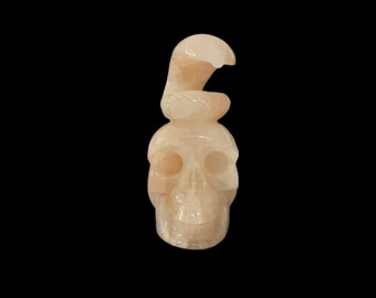 Estatueta de caveira humana cobra na cabeça decoração de mesa decorativa para casa