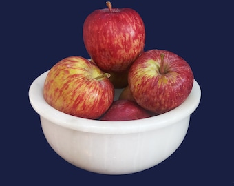 Cuenco de mármol decorativo de 7", frutero, cuenco de mármol para servir, cuenco de mármol redondo, cuenco decorativo redondo de mármol blanco para decoración del hogar