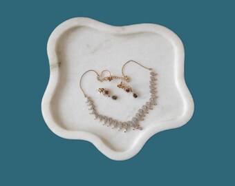 Marble Tray White, Amoeba Marble Tray, Ottoman tray,  Decorative Tray, home decor, House warming gift, Stone Tray, amoeba tray