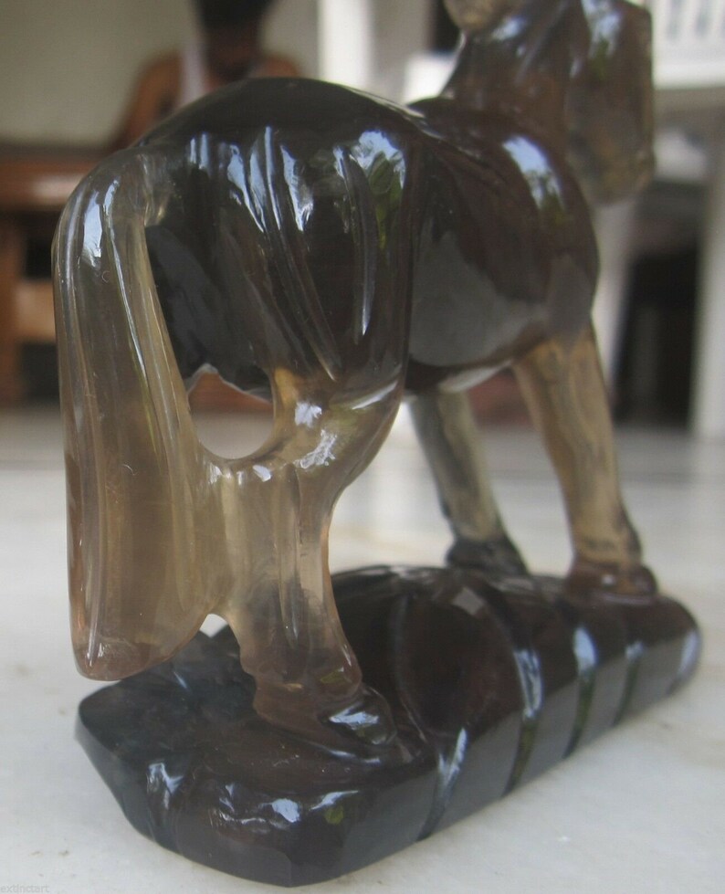 Gemstone Semiprecious Fluorite Horse Decorative sculpture Figurine