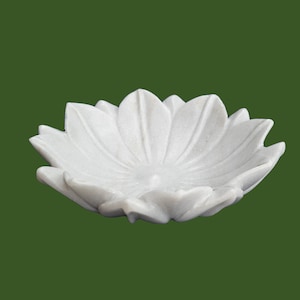 Hand Carved  Marble Lotus Bowl, Marble bowl, fruit bowl, Decorative home decor white marble bowl leaf shape bowl  Gift
