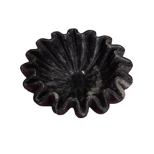 Decorative Vintage Black Marble Ripple bowl, hand carved  antique black Cantina Bowl,  Decorative home decor