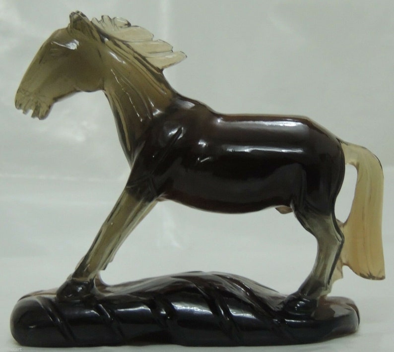 Gemstone Semiprecious Fluorite Horse Decorative sculpture Figurine