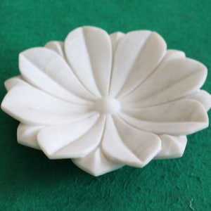 Decorative Marble bowls, Tray, Lotus  bowl, hand carved  stone bowl Tray Marble Candle Stand Home Decor