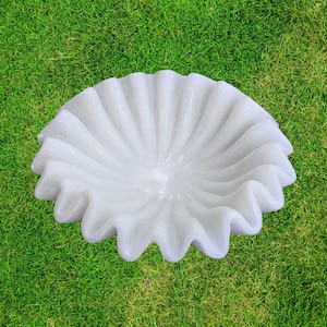 Decorative Marble Scallop Bowl , Ruffled Marble Bowl, Flower Bowl , Fruit Bowl , Jewelry Dish, Birthday Gift, Ring Dish, Gift, home decor