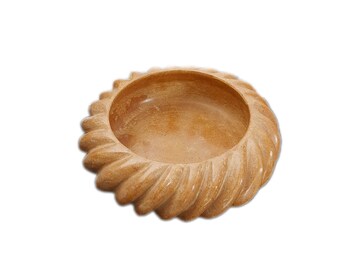 Tigela decorativa de mármore amarelo, Urli de mármore, tigela de mármore esculpida à mão, tigela de pedra com acabamento fosco, tigela de pedra amarela decorativa para presente