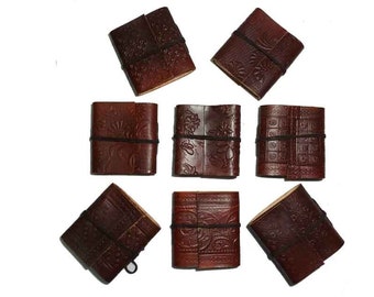 Leather Miniature Handmade Diary Set of 24 - Journal Writing Book, Memo Book Handmade