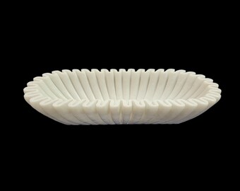 Decoração para casa Tigela de mármore, Tigela decorativa, Tigela de mármore branco ondulado, Tigela de babados feita à mão, Presente de inauguração de casa, Decoração de mesa, Presente para ela