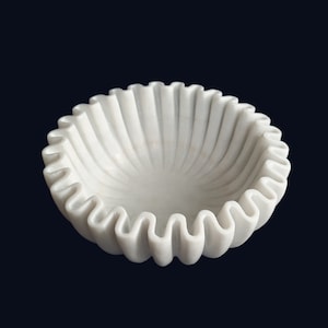 Dekorative Marmorschüssel, Jumbo-Größe, Rippleschüssel, Rüschenschüssel, geriffelte Schüssel, dekorative Wohnkultur, Aufbewahrungsschüssel, Einweihungsgeschenk