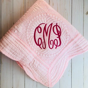 Monogrammed Heirloom Baby Quilt