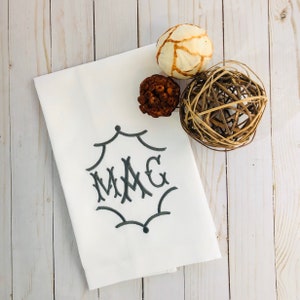 Custom Pagoda Monogram Kitchen Towel