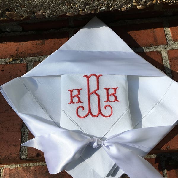 Monogrammed Linen Napkin Set