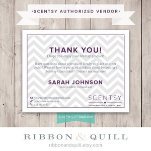Authorized Scentsy Vendor Scentsy Thank You Card Chevron Etsy