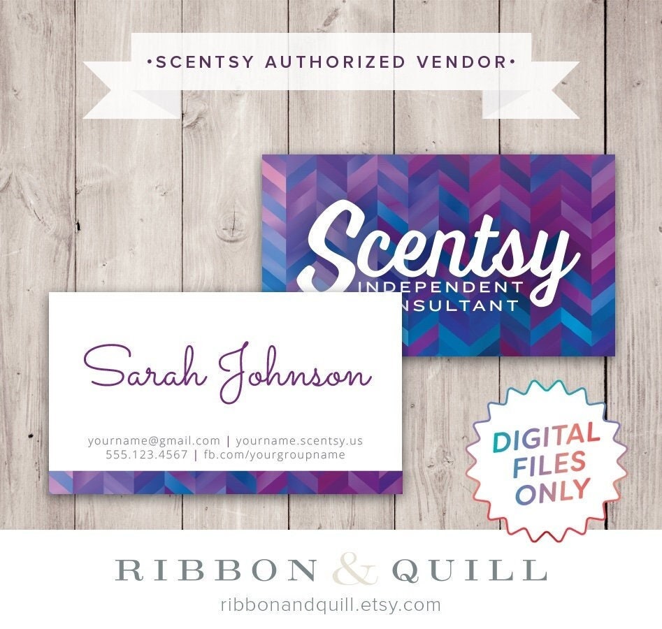 Authorized Scentsy Vendor  Scentsy Business Card  MOSAIC  DIGITAL FILE Regarding Scentsy Business Card Template