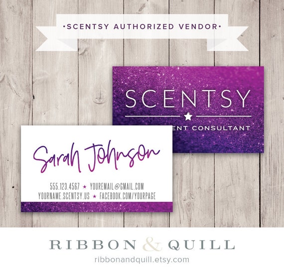 Authorized Scentsy Vendor Scentsy Business Card Glitterati Etsy