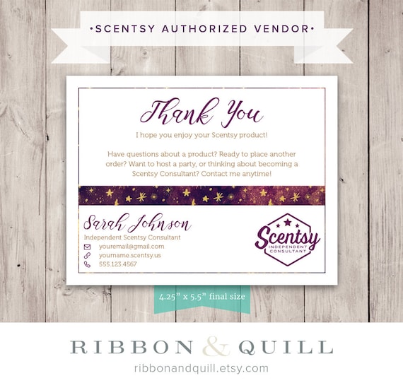Authorized Scentsy Vendor Scentsy Galaxy Thank You Card Etsy