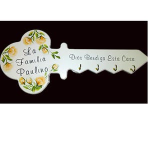 Hand Painted Personalized Key Holder – Housewarming Gift (18" L)