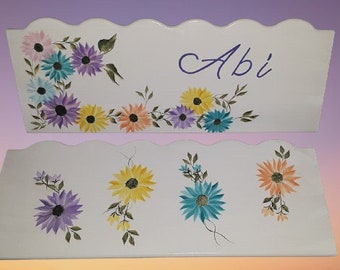 Large Hand Painted Personalized Wood Rocking Doll Cradle - " The Abi  " Birthday Gift/ Girls / Toddler/baby Doll Bed / Your design or mine