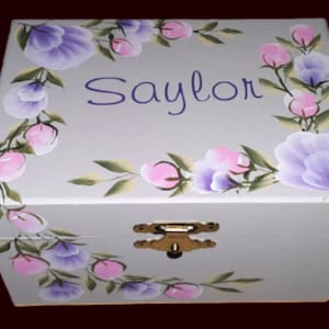 Musical Wood Ballerina Jewelry Box - Hand Painted & Personalized &quot;The Saylor&quot; Flower Girl /Christening/Communion/Sister Gift/Valentin&#39;s Day/