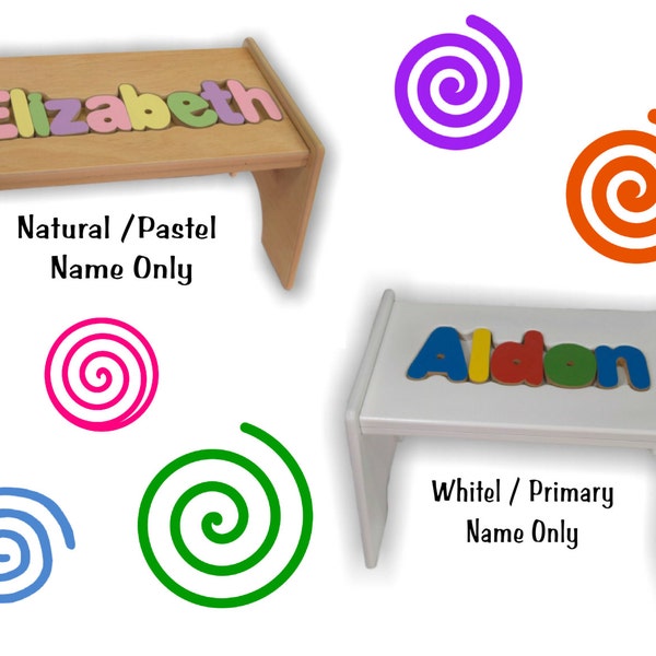 Personalized Wood Puzzle Stool -  Baby Shower Gift /  Toddler Chair/ Step Stool/seat/interactive/educational