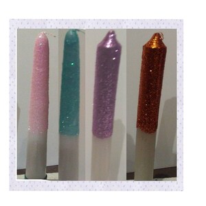 12 inch tall glittered candles choose half or fully glittered Sweet 16 / Bar Mitzvah / Bat Mitzvah / Quince / Candle board image 4