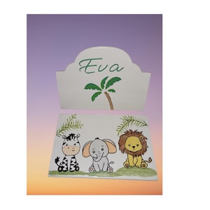 Hand Painted & Personalized Wood Arch Back Rocker  &quot; Eva &quot; - Toddler - Jungle Animals - my animals or request your own - Gender Neutral