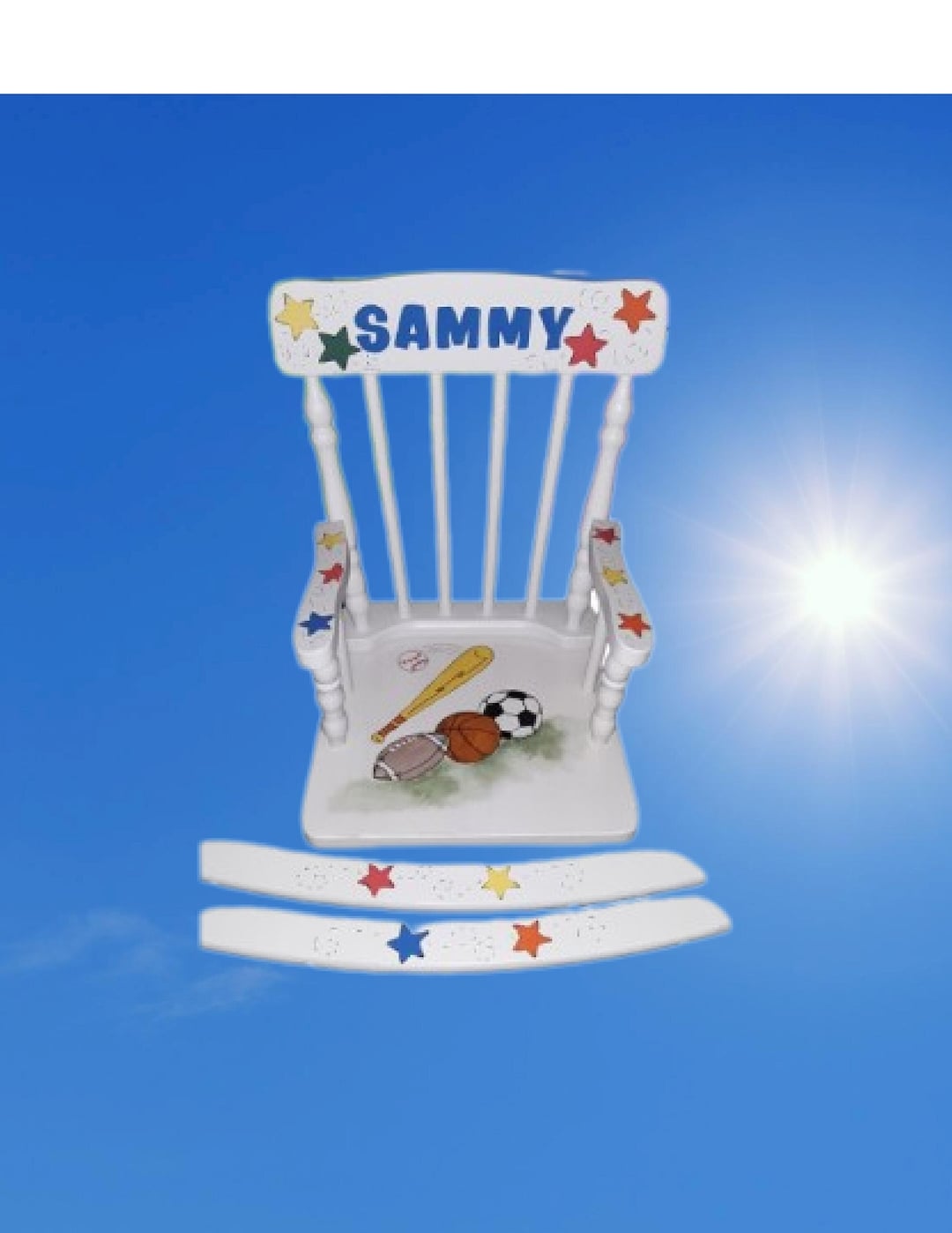 Spindle Wood Rocking Chair 2 Sizes the Sammy Hand Painted
