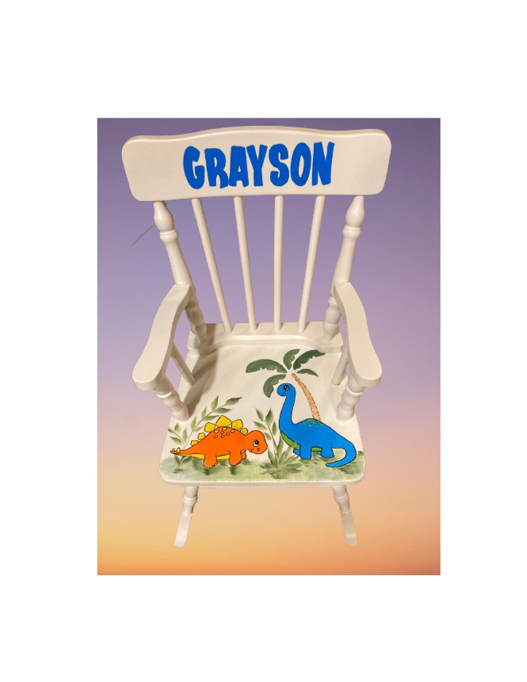 Spindle Wood Rocking Chair 2 Sizes Available the Grayson Hand Painted ...
