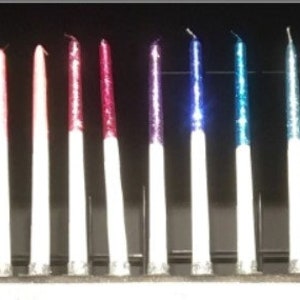 12 inch tall glittered candles choose half or fully glittered Sweet 16 / Bar Mitzvah / Bat Mitzvah / Quince / Candle board image 1
