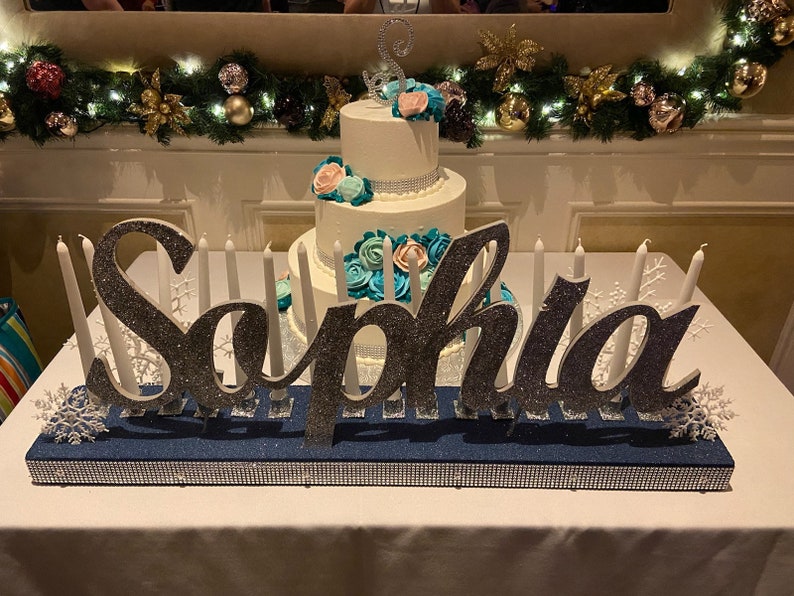 Candle Lighting Board / Candelabra Wood Letters Script or ...