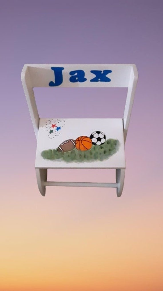 Personalized Flip Top Stool Hand Painted Choose Large or Small the