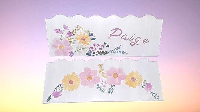 Large Hand Painted Personalized Wood Rocking Doll Cradle - " The Paige "