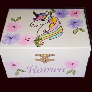 Musical Hand Painted & Personalized Wood Ballerina Jewelry Box &quot;The Sparkly Unicorn&quot; Dance Recital/ Birthday/Valentine&#39;s Day-Unicorn
