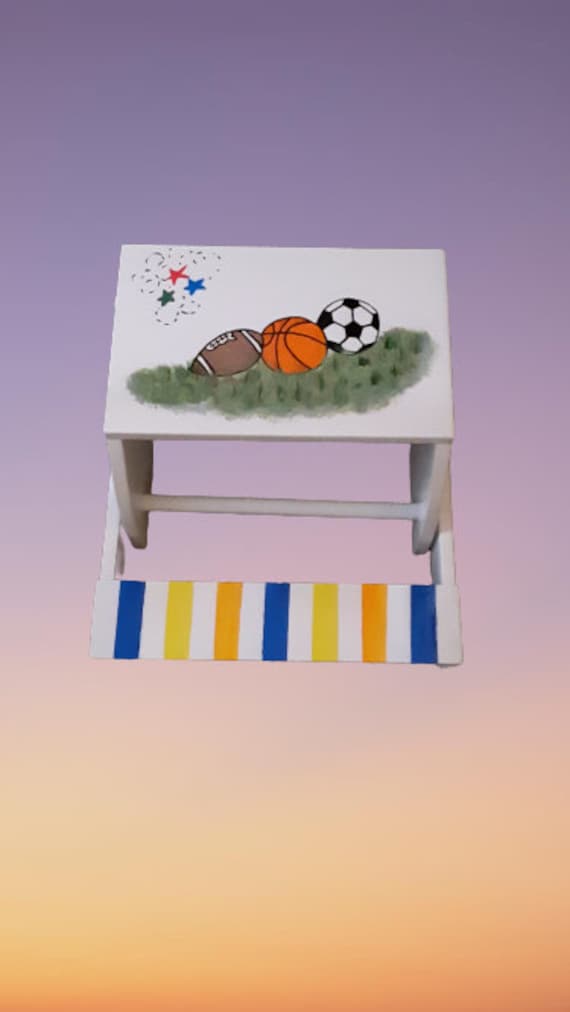 Personalized Flip Top Stool Hand Painted Choose Large or Small the