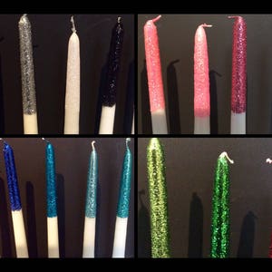 12 inch tall glittered candles choose half or fully glittered Sweet 16 / Bar Mitzvah / Bat Mitzvah / Quince / Candle board image 3