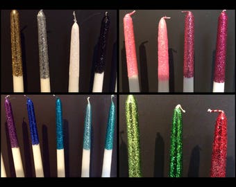 10" Glittered Candles