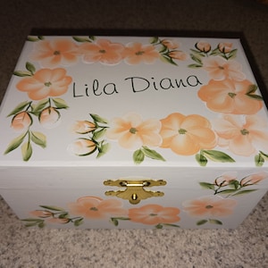 Hand Painted & Personalized Musical Wood Ballerina Jewelry Box Custom "The Lila Diana" Flower Girl/Communion/Dance recital/Birthday/My first