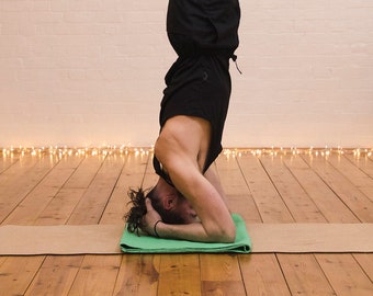 Organic Yoga Rug Teal with Border