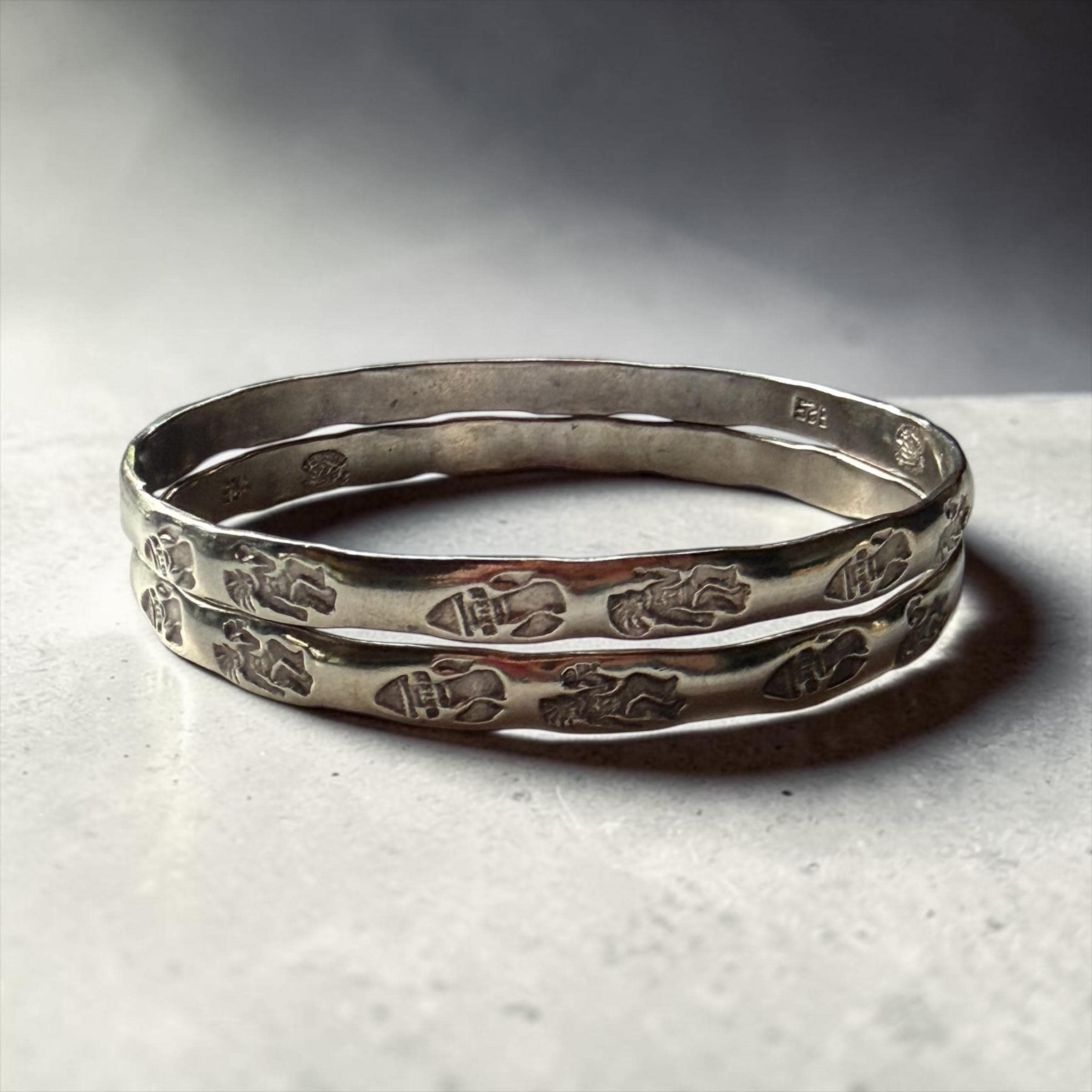 Classic vintage mexican silver bracelet - Etsy 日本