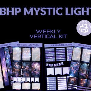 Mystic Light Weekly Planner Stickers: Big Happy Planner (Printable PDF & PNG Files