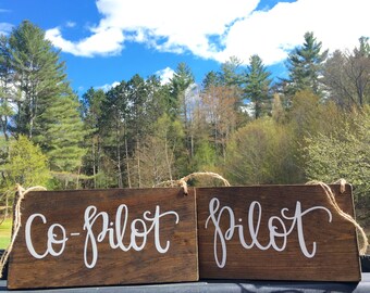 Pilot & Co- Pilot Chair Signs - Wood Sign