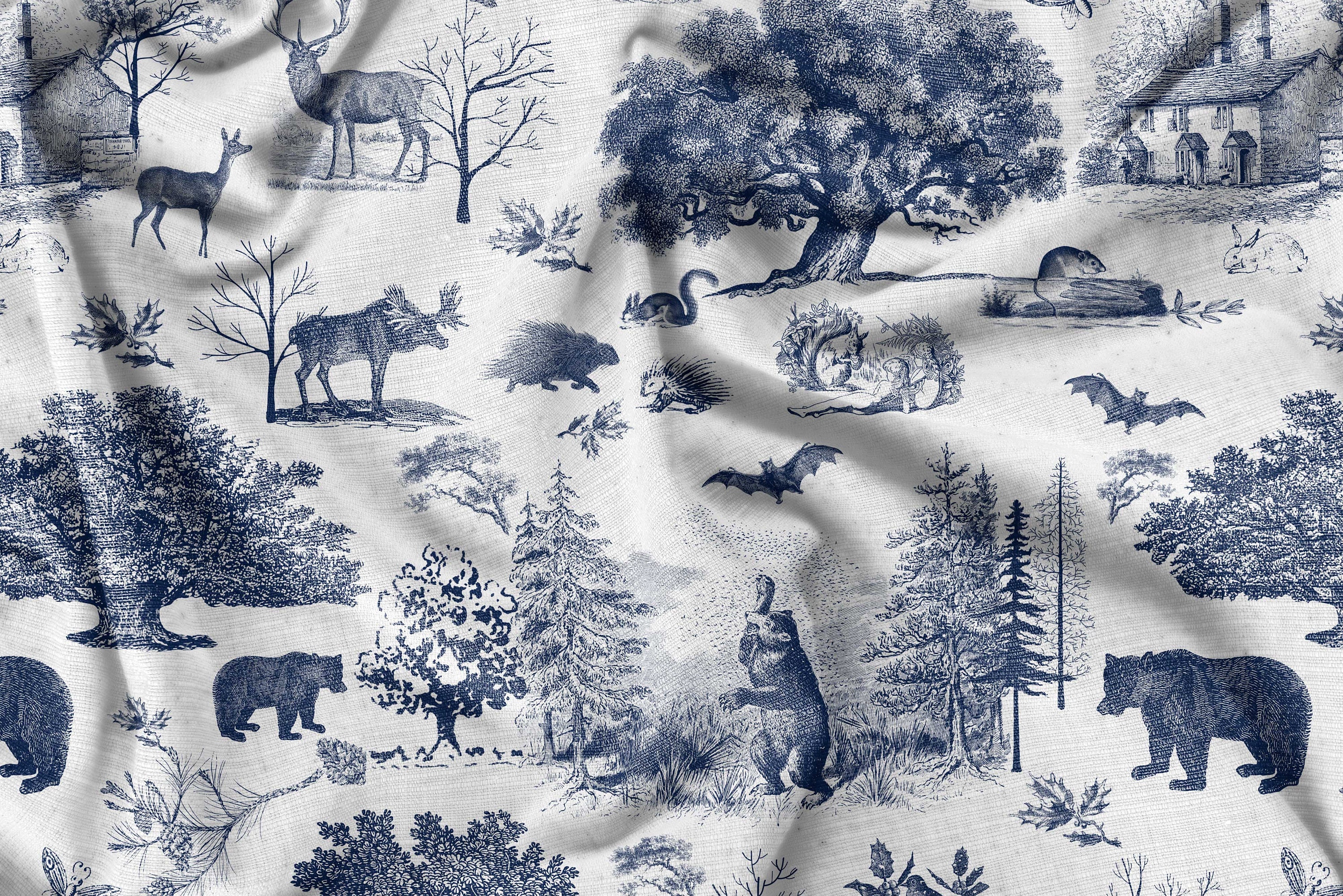 Rustic Woodland Toile - EZ Fabric Minky Print – Touch Textiles by