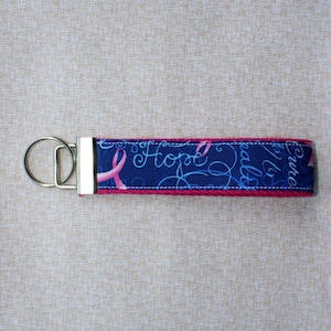 Breast Cancer Ribbon Key Fob
