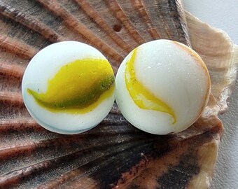 2 Opaque Sea Glass Marbles,please read description, scroll photos, Surf-Tumbled Beach Glass, Genuine Sea Glass, Rare Seaglass