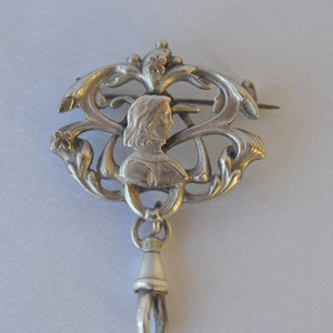 Saint Joan of Arc - Authentic French  Religious Medal Pendant Charm Brooch - Art Nouveau - Religious Gift