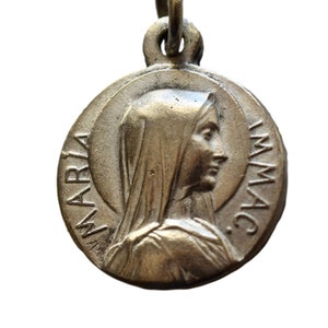 Onbevlekte Ontvangenis Religieuze Zilveren Plaat Medaille Lourdes